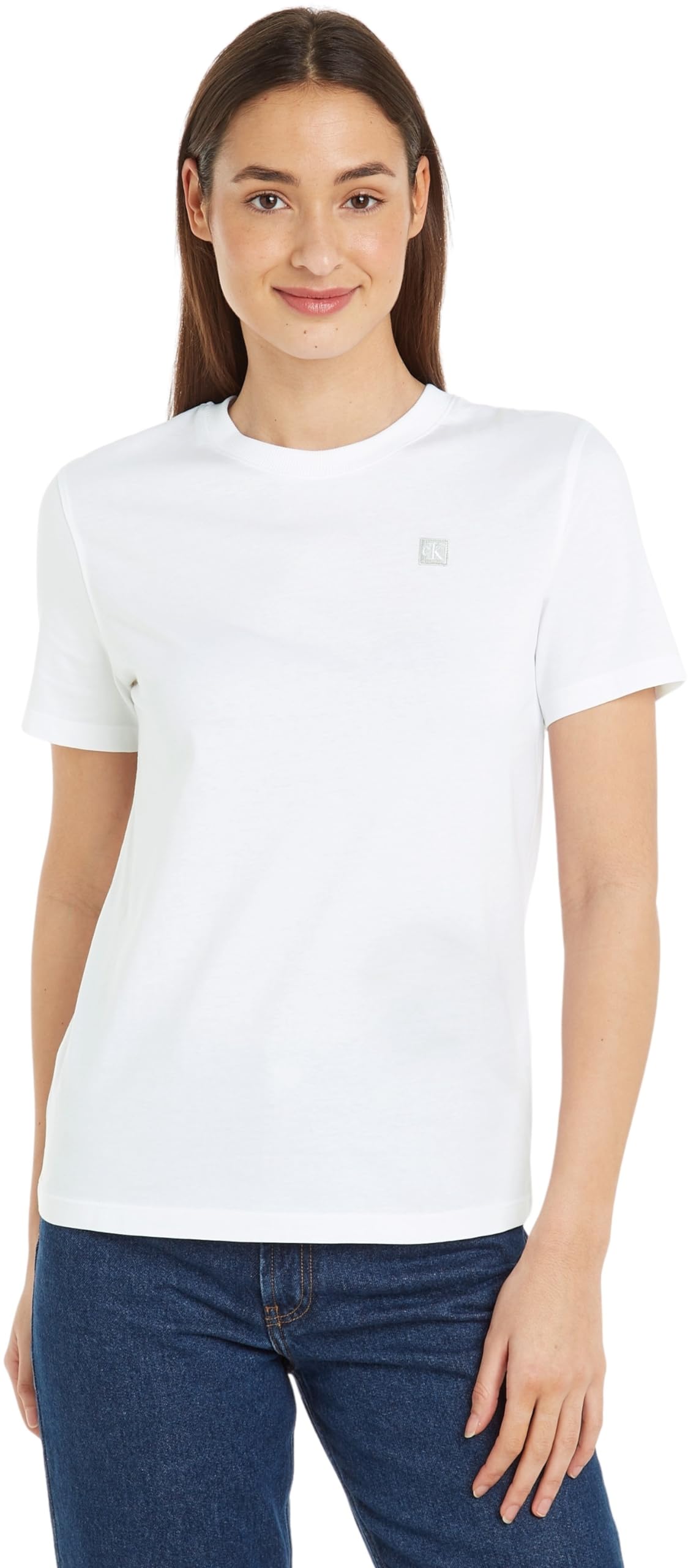 Calvin Klein JeansWomen's Badge Regular Short Sleeve Round Neck T-Shirt