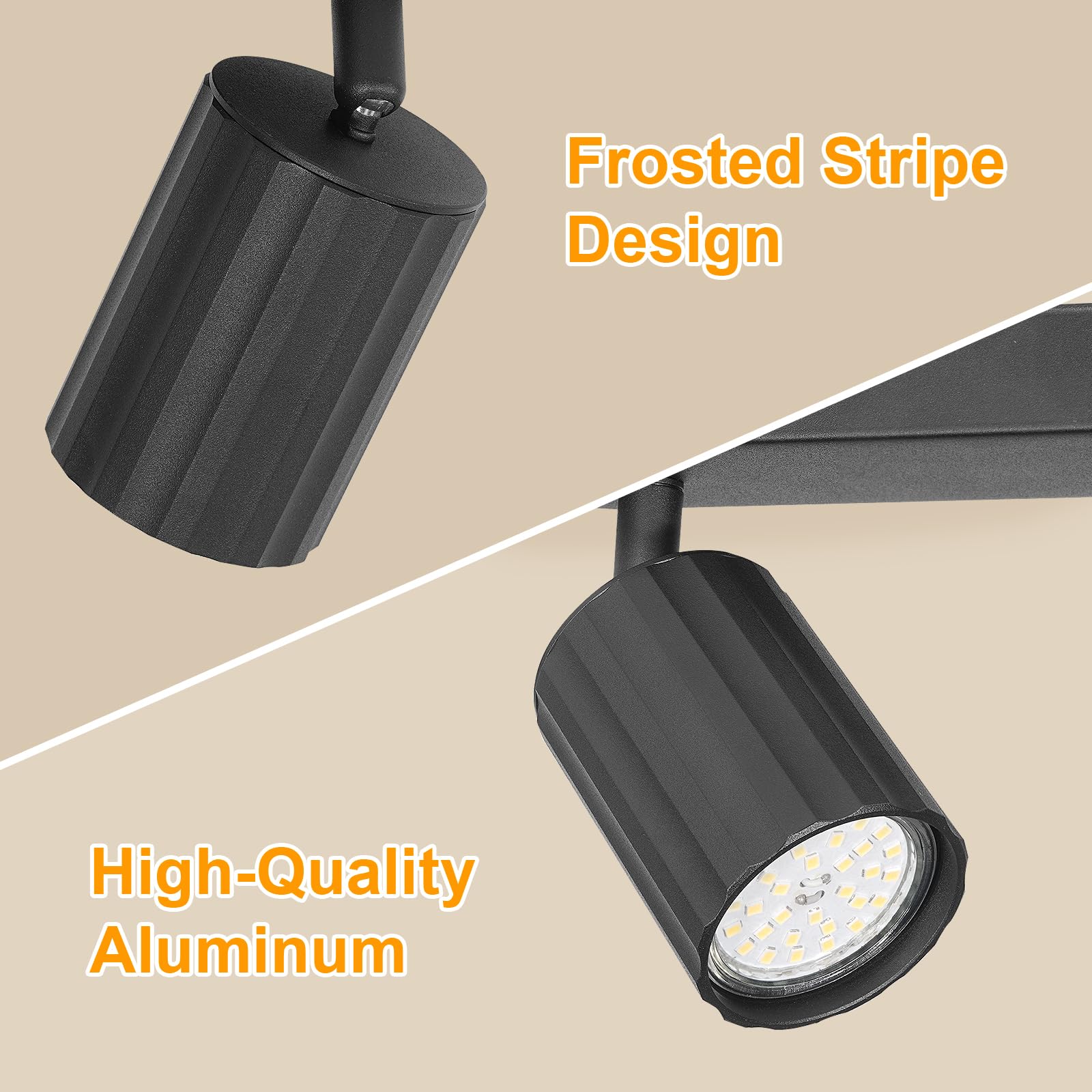 Dehobo LED plafondlamp Zwart 3 vlam - plafond Spotlight LED Swiveling 350 ° - GU10 plafondlamp Spot - Moderne Spotlight Plafond Spot voor woonkamer slaapkamer keuken (zonder lamp