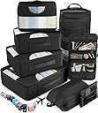 Veken Veken 10 Set/8 Set Packing Cubes for Travel Essentials, Suitcase Organizer Bags in 4 Sizes, Carry-On Luggage Accessories with Laundry & Toiletry Bag, Airplane Must-Have, Road Trip & Camp Gifts for Men