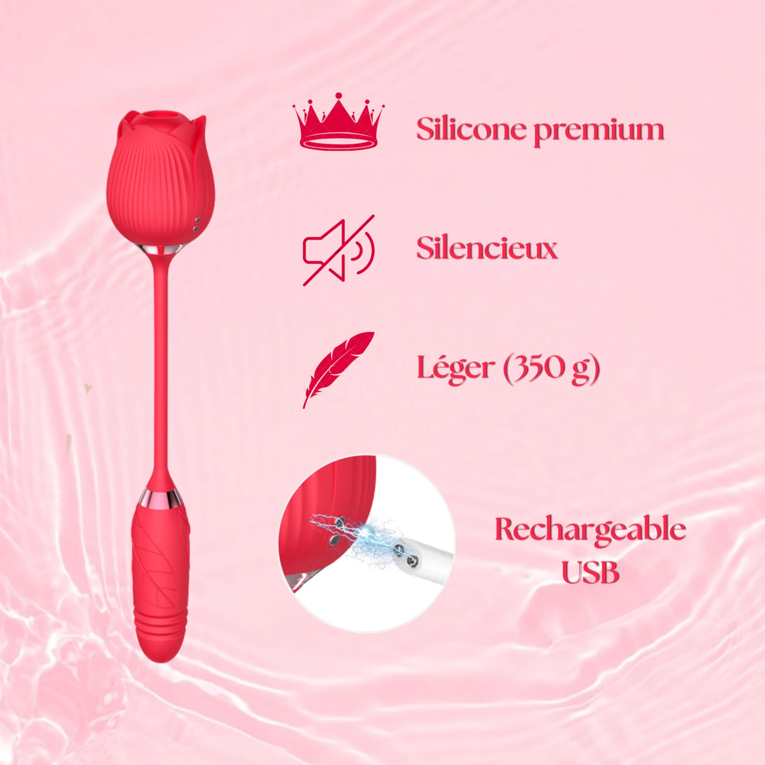 Rose Toy Sextoyse Femme Clitoridienne Va et Vient Sex Toys Pour Couple Ensemble Objet Sexuelle Adulte Couple Pour Faire L’Amour Aspirateur Stimulateur Clitoridien Jouet Adulte Vibromasseur Dildo Gode