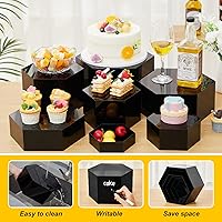 Vista 3 de Leinuosen Juego de 7 Elevadores Grandes para Buffet de 6" a 12" Caja de Exhibición de Acrílico Elevador de Mesa de Postres para Catering Soporte