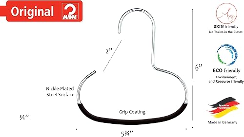 Miniatura 5 de Mawa by Reston Lloyd - Gancho antideslizante para colgar ropa para bufandas, estilo G1, juego de 5, color negro