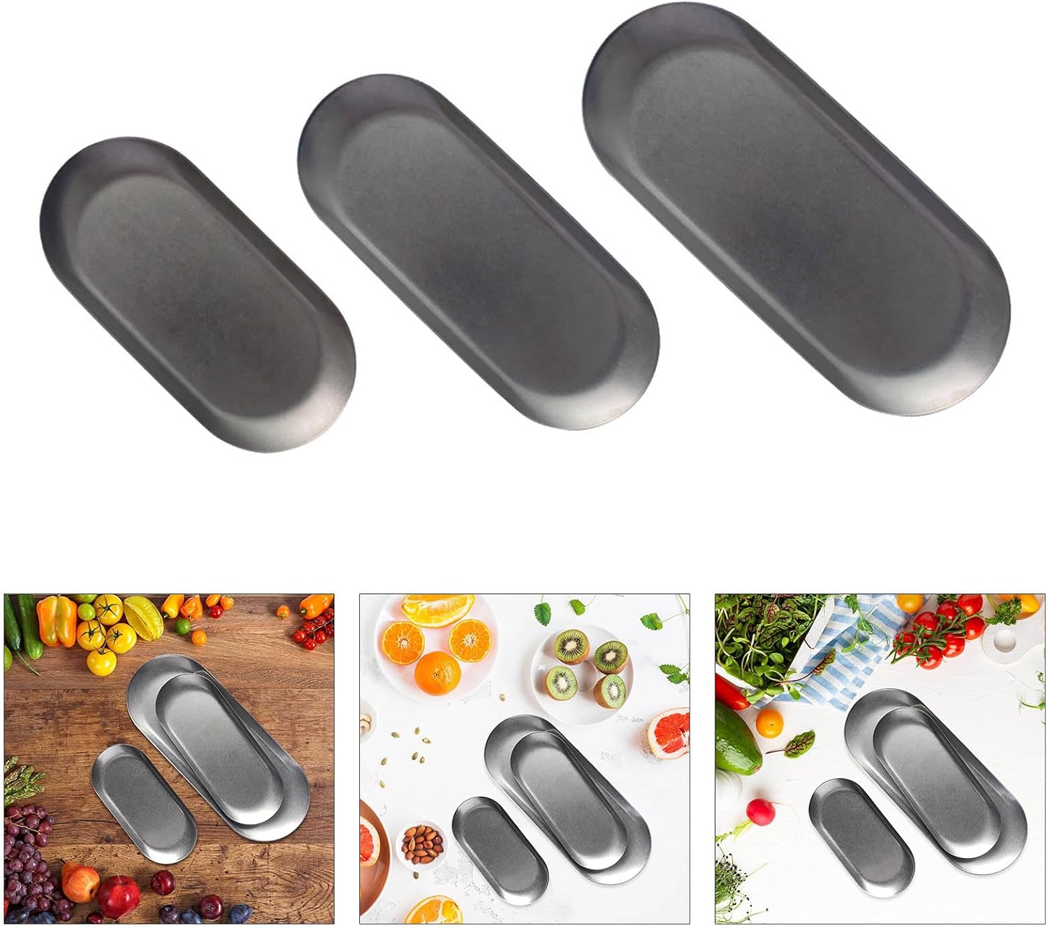 Stainless Steel Snacks Plate Elegant Food Display Tray Large Capacity Jewelry Serving Dish Home Decoration Tableware Pastry Dessert Tray