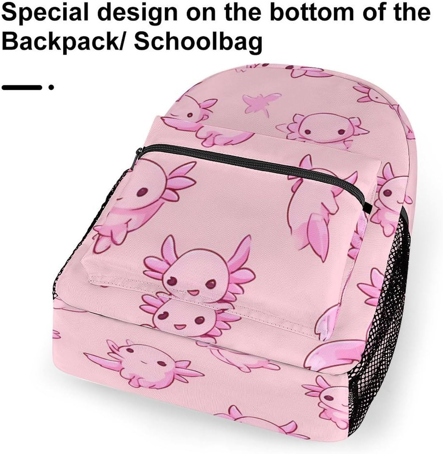 Abstract Axolotl Minimalism Unisex Backpack Casual Daypacks Lightweight Shoulders Bag for Camping Hiking Travel