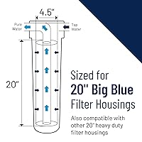 Vista 2 de Pentair Pentek 150233 Big Blue Filter Housing, 1" NPT #20 Whole House Heavy Duty Water Filter Housing with High-Flow Polypropylene (HFPP) Cap and
