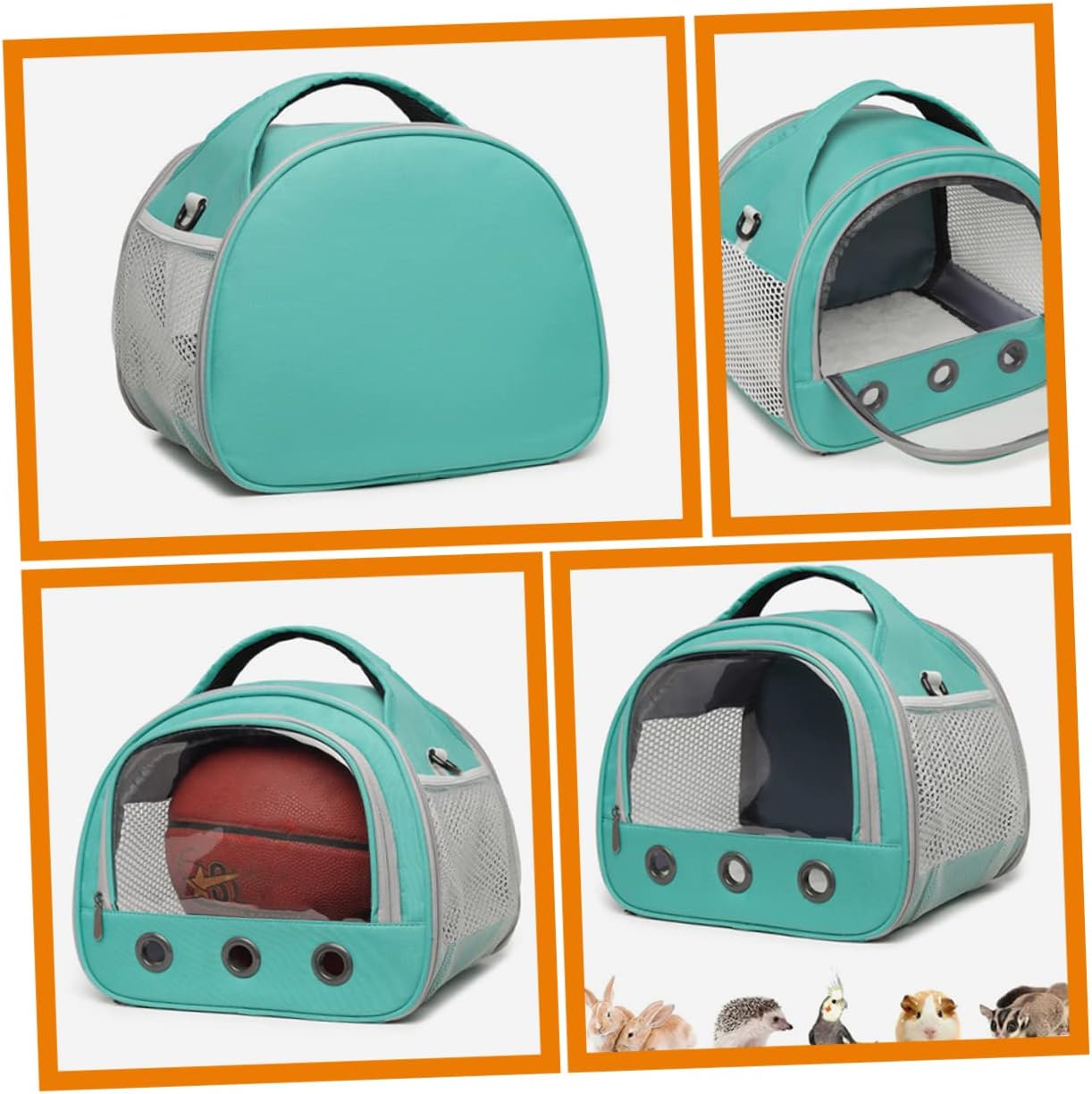 GANAZONO Hamster Portable Carrier Bag Breathable Travel Pouch for Small Animals Shoulder Straps Lightweight Design for Hamsters Guinea Pigs and Rats Sky