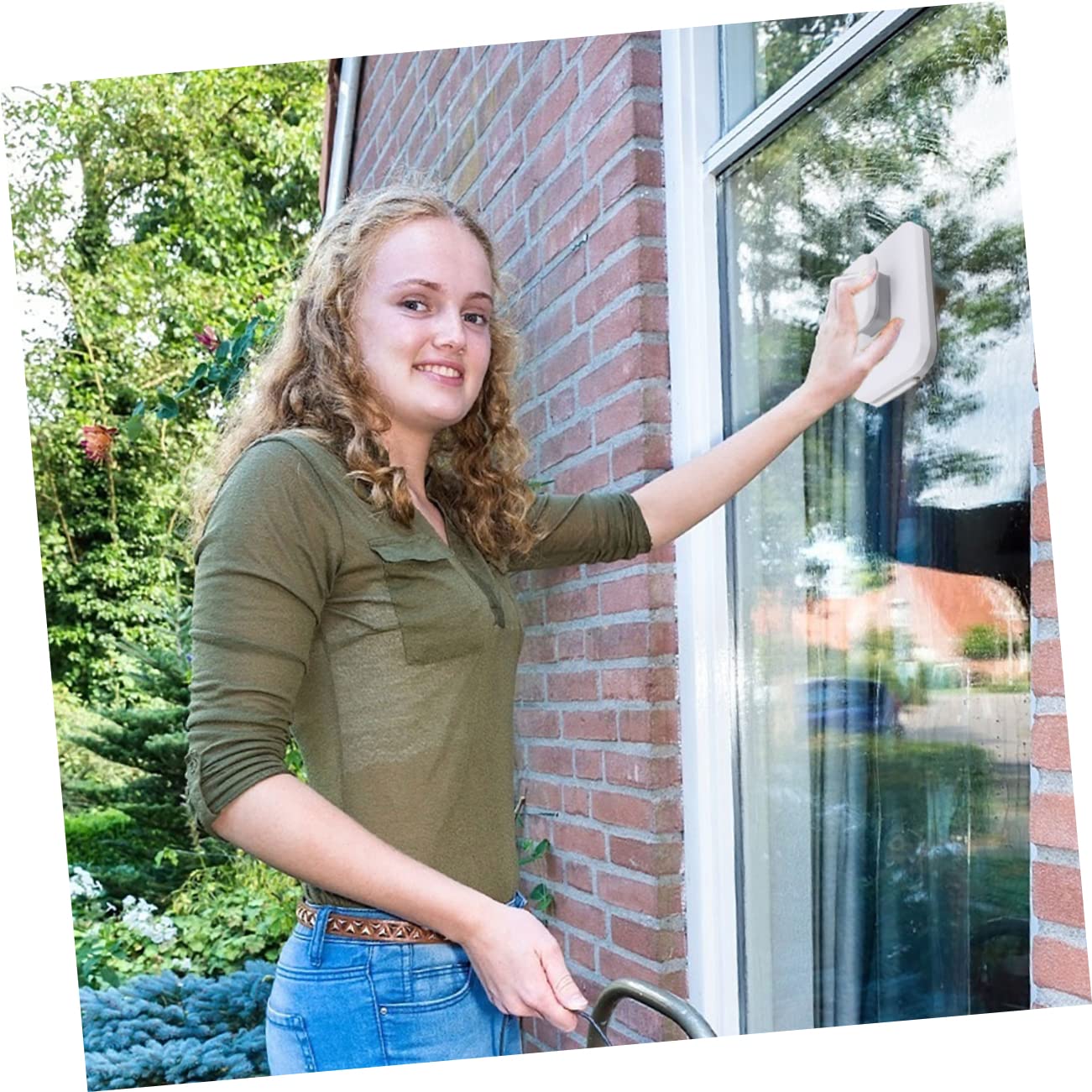 Limpiacristales y Cuerda de Seguridad Magnético de Doble Cara Diseño Desmontable para Ventanas de Balcones y Vidrios en Hogares Altos