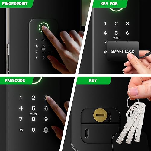 Miniatura 4 de Cerradura de puerta inteligente, cerraduras electrónicas para valla al aire libre, cerradura de borde inteligente sin llave, cerraduras de teclado