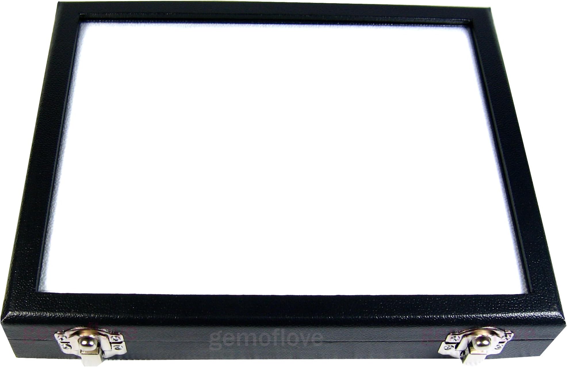 TOP GLASS GEMSTONE GEM DISPLAY BOX SHOW CASE 21.5x17.5 CM (8.5X6.9 INCH) COIN DIAMOND JEWELRY