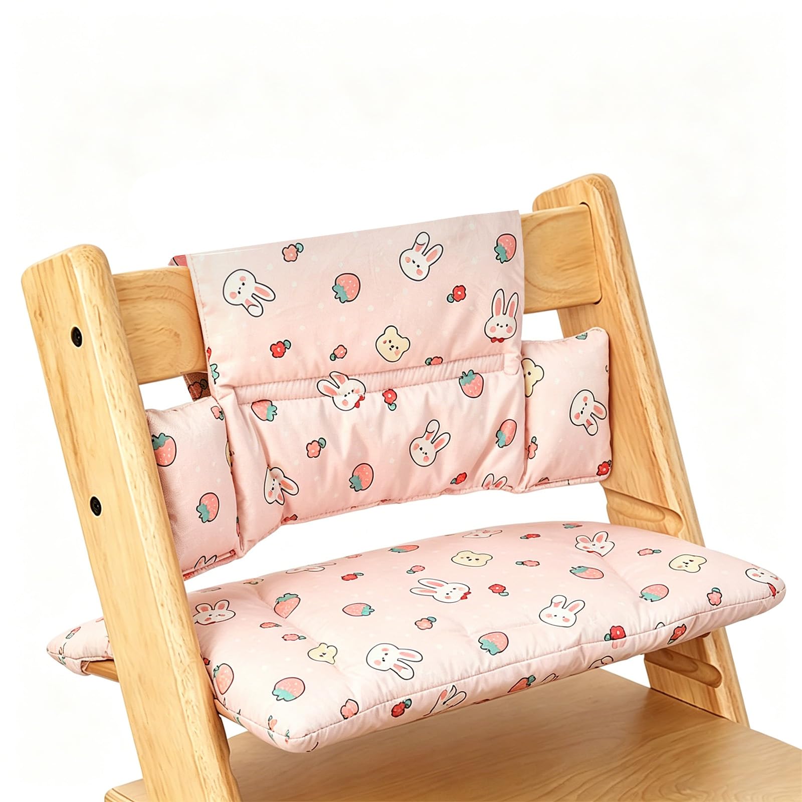 BOYIFEIJIE Seat Cushion for Tripp Trapp High Chair, Soft Padded, Easy to Attache, as Accessory for Stokke Tripp Trapp, Available (Strawberry Rabbit) โ image 1