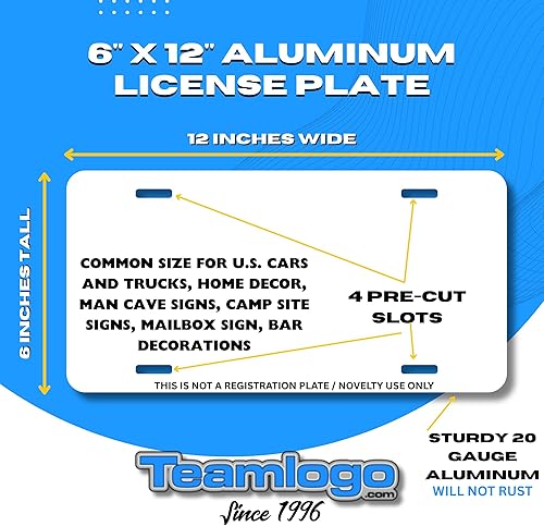 Miniatura 2 de Personalized Washington Souvenir License Plate 6" X 12" (inches) Aluminum. Add Your Name, Text or Numbers.Full Size Novelty Plate - Fits Car and
