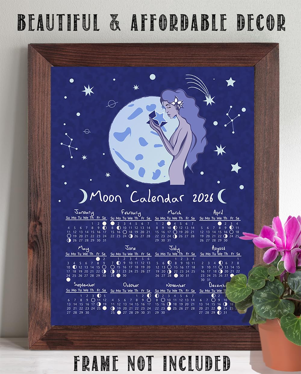 Amazon.com: 2026 Calendar-11x14 Unframed Poster-Moon Phases Lunar