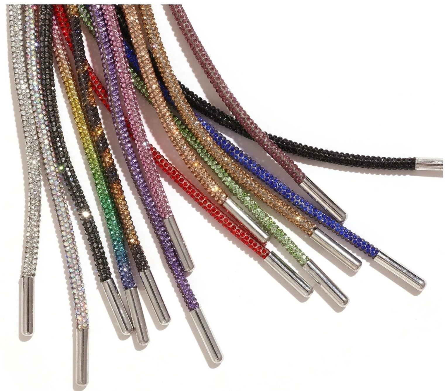 Cordones para Botas de Trabajo Cordones de diamantes de imitación Cordones de zapatos de diamantes de arco iris Zapatillas de deporte Cordones Zapatos Cordones redondos Cuerdas DIY(Royal Blue pcs,140c