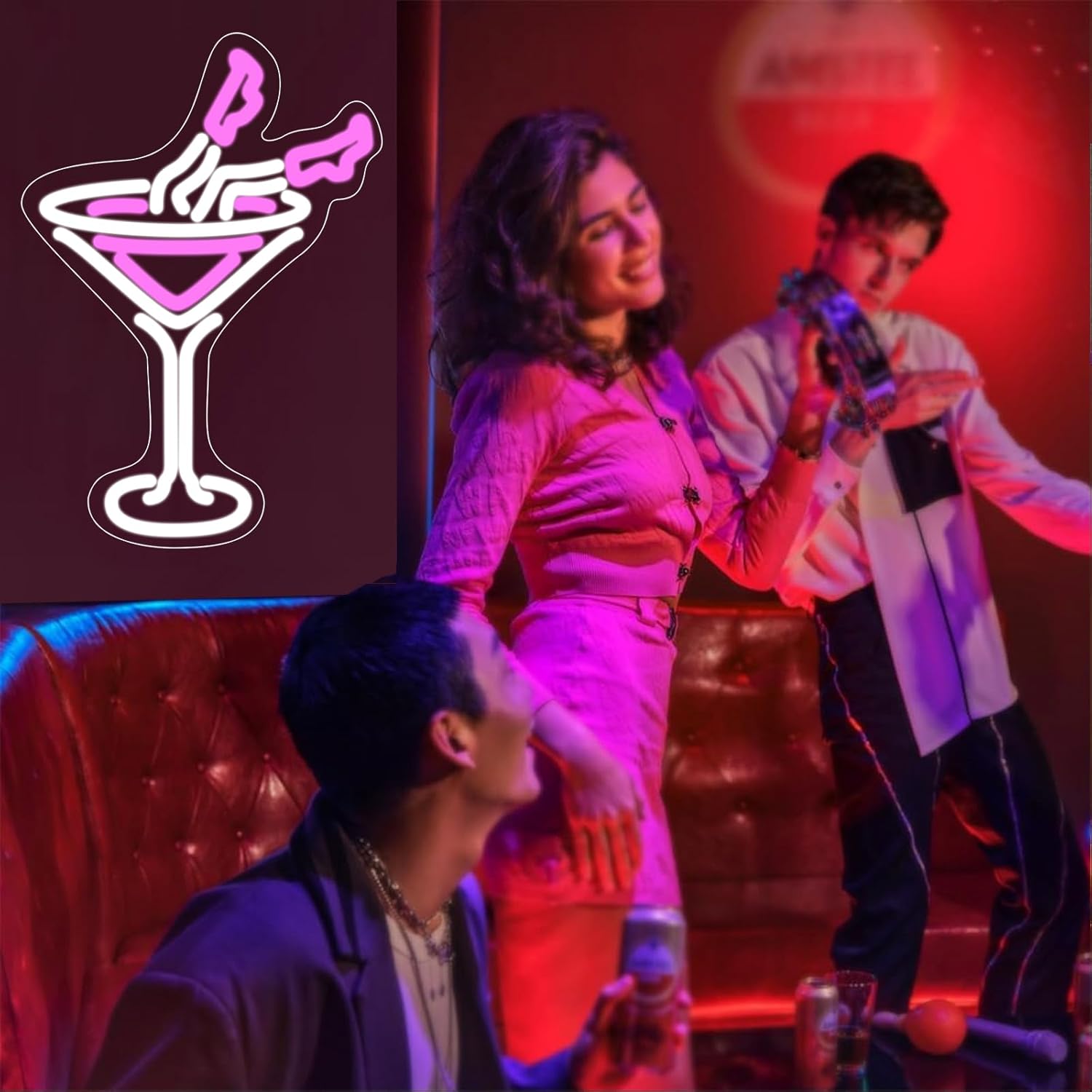 ENUOLI Cocktail Neon Sign Dimmable Drink Neon Signs Pink Bar Women Neon Signs for Wall LED Neon Lights Sign for Home Bar Cart Summer Beach Restaurant Man Cave Beer Cafe Bistro Club Party Decor Gift - Image 3