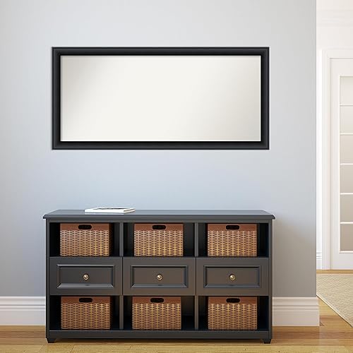 Miniatura 5 de Amanti Art Espejo de baño negro para sobre el fregadero, 24 x 50 pulgadas, espejo rectangular negro nero negro, marco de madera moderno de gran