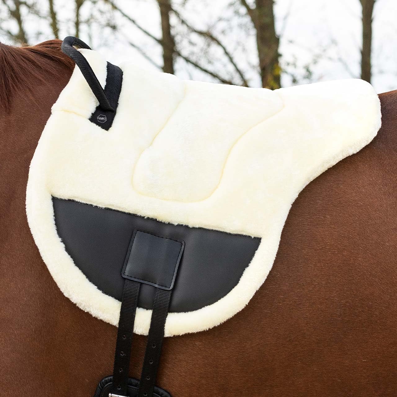 ARBO-INOX Bareback Pad Reitpad – Angenehmer Halt und Komfort – Kunstfell cremefarben