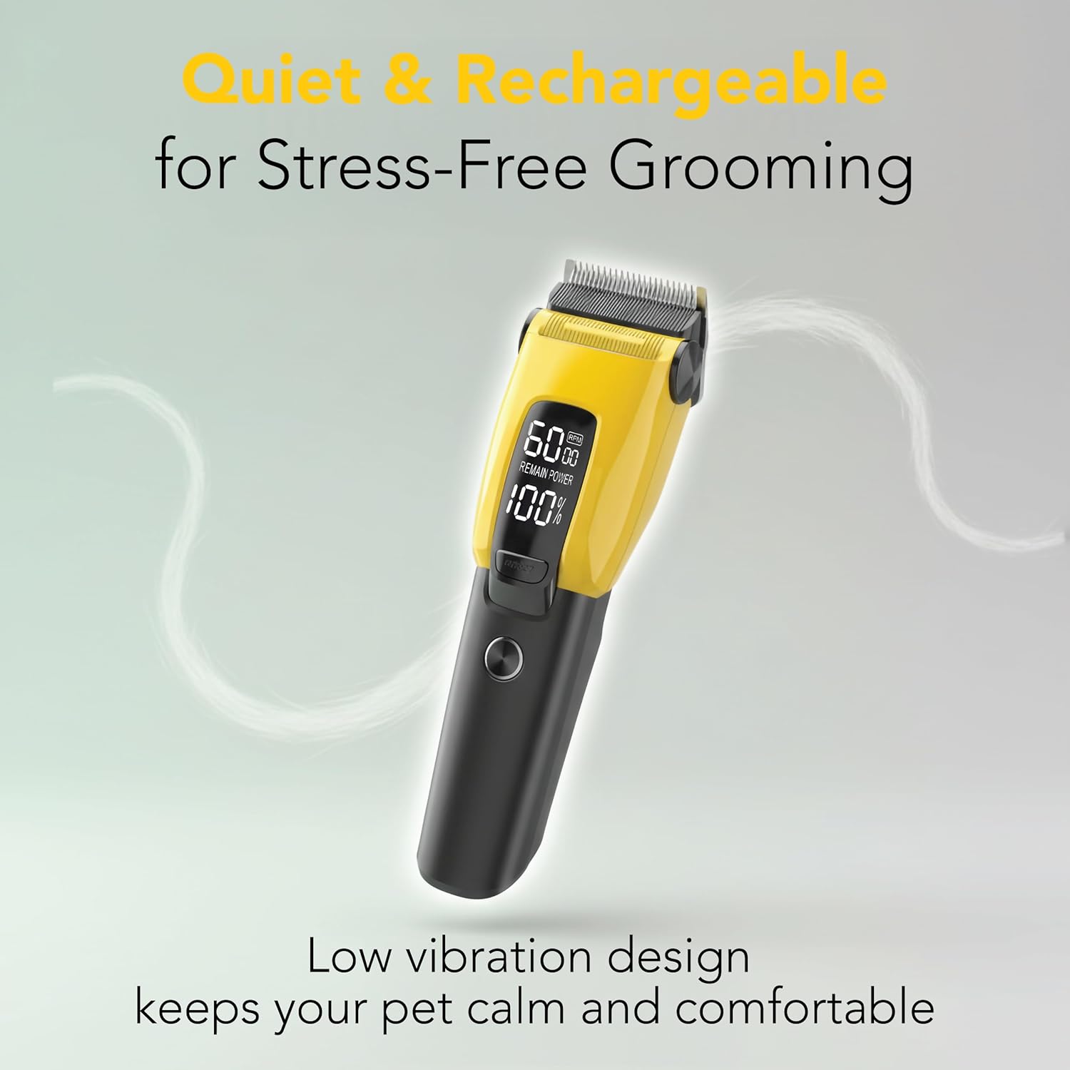 HamInWay Cordless Dog Clippers – Quiet Rechargeable Pet Grooming Clippers for Dogs & Cats – Low Noise Hair Trimmer with Stainless Steel Blade – USB Charging – Professional at-Home Grooming