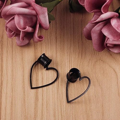 Miniatura 7 de Casvort 2 piezas de 0.315 in - 0.984 in hipoalergénico de acero inoxidable 316 apertura estética túneles perchas dilatadores de oreja, dilatadores