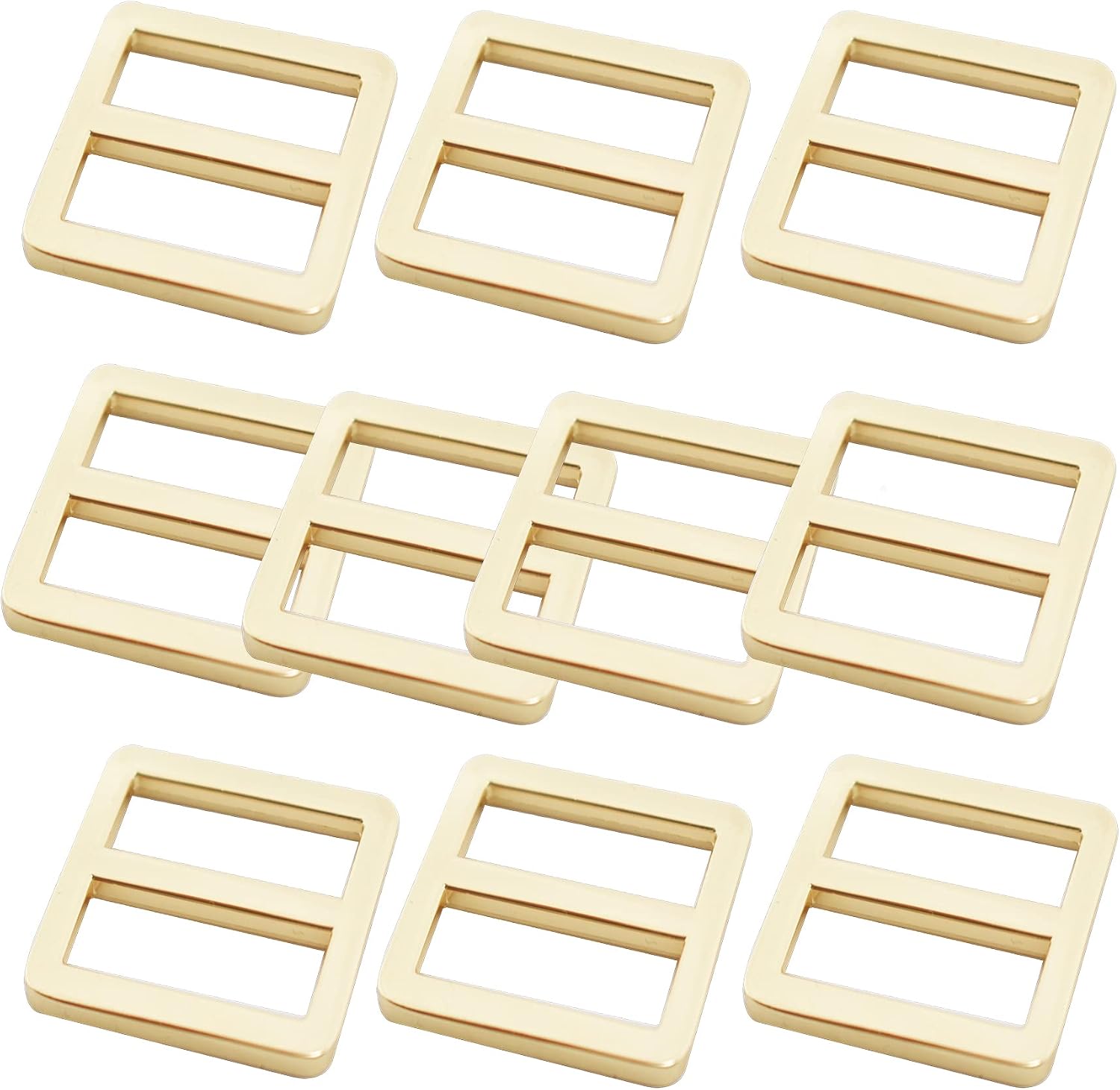 10 Pcs Alloy Metal Flat Slide Buckle Dual Adjustable TriGlide Keeper Buttons Fasteners for Sewing DIY Accessories
