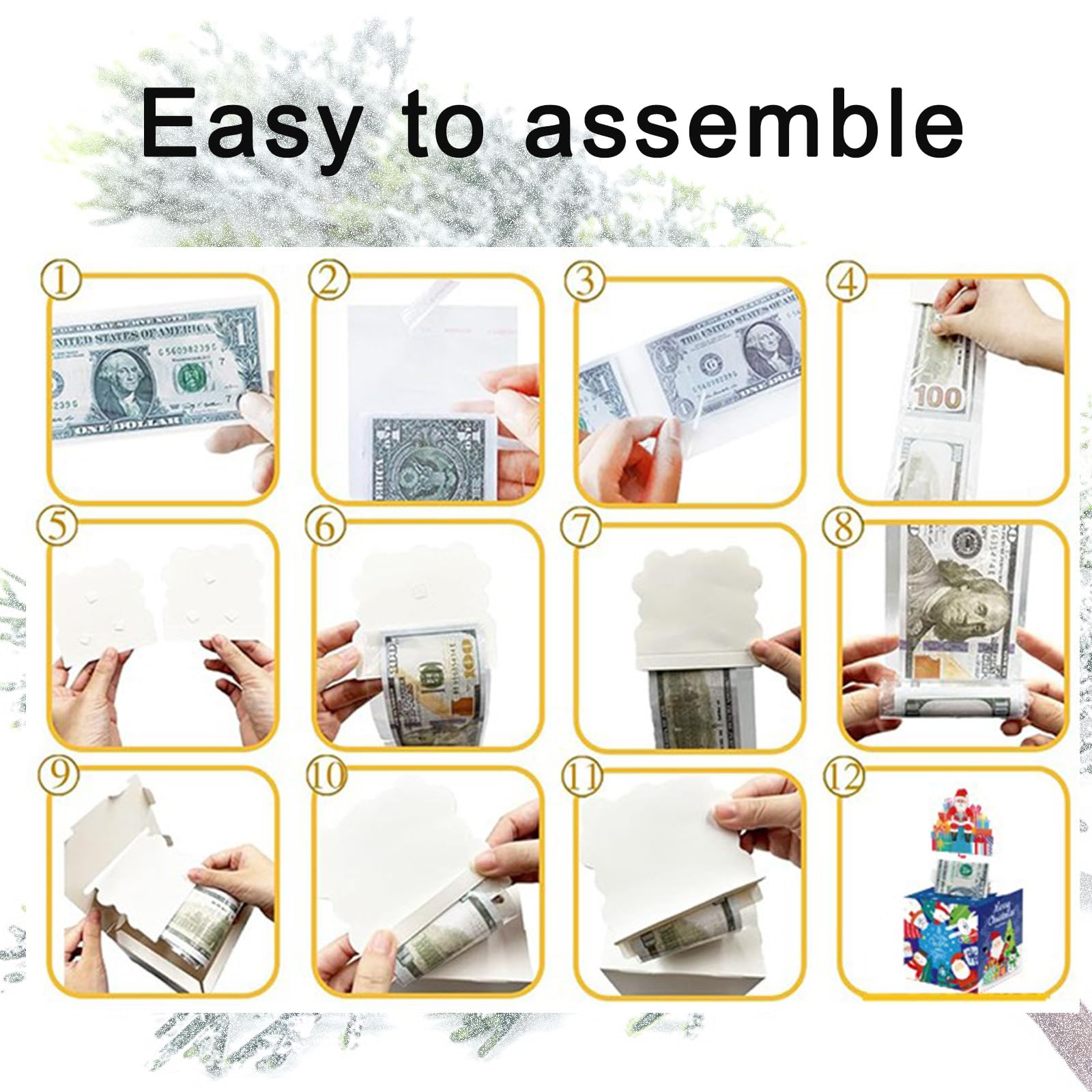 Merry Christmas Pull Surprise Money Gift Box for Kids/Adult Presents - Funny Pull Cash from Money Case Novelty Festival Cash Drawer - Image 3