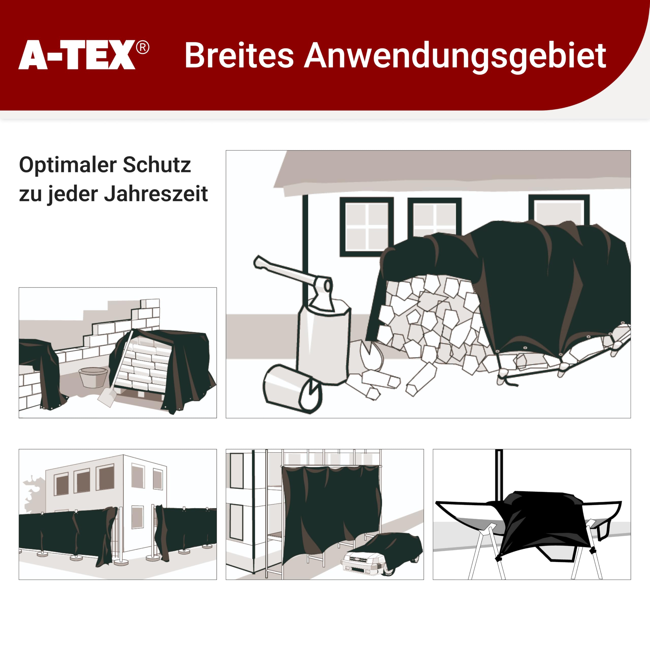 A-TEX® PVC Abdeckplane 650 g/m² LKW Plane mit Ösen (Grün, 2 x 3 m) | Verschiedene Größen und Farben wählbar | Gartenplane Bauplane Bootsplane Holzplane | wasserdicht | reißfest | uv-stabilisiert