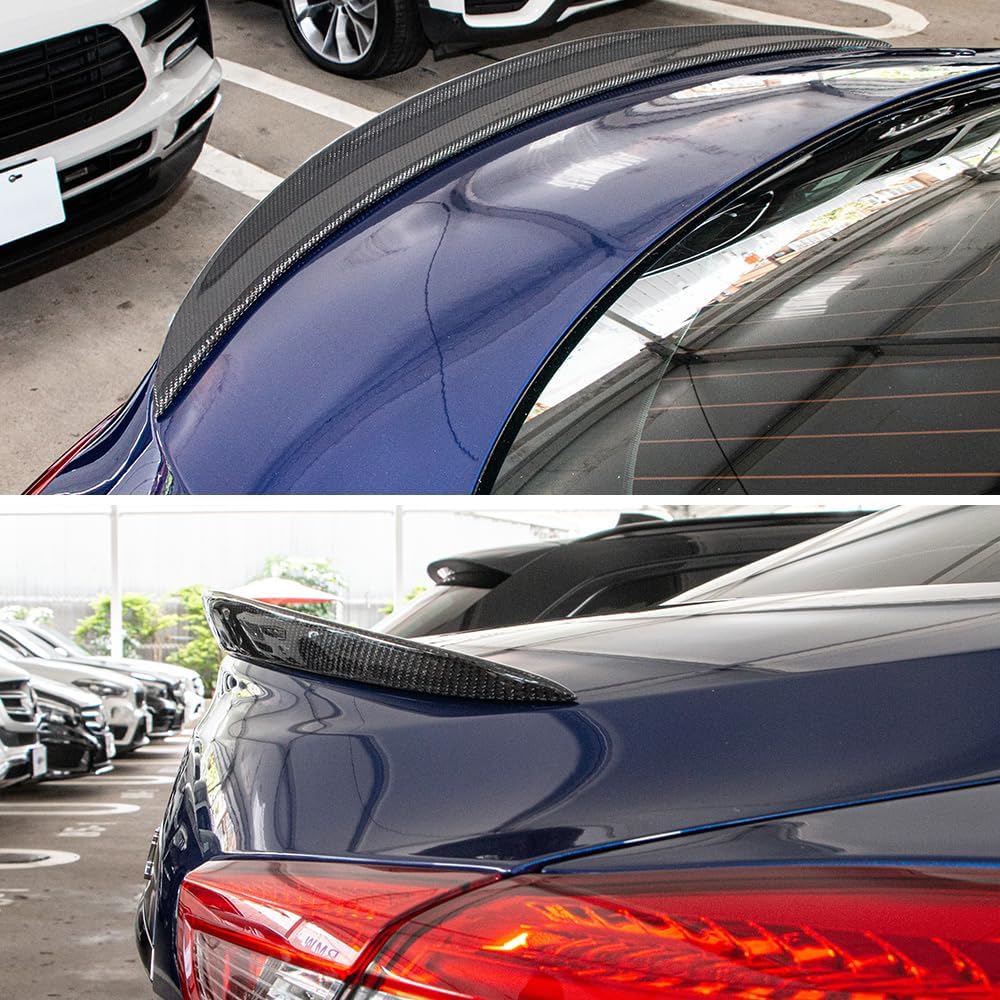 AeroBon Real Carbon Fiber Trunk Spoiler Compatible with 2014-2024 Maserati Ghibli Rear Spoiler (OE Style)
