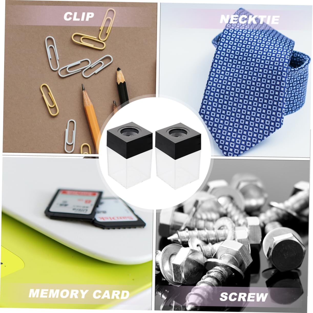 Sewroro 12piezas Caja De Clips Magnéticos Para Escritorio Organizador De Clips De Dispensador De Magnético Para Oficina Escuela