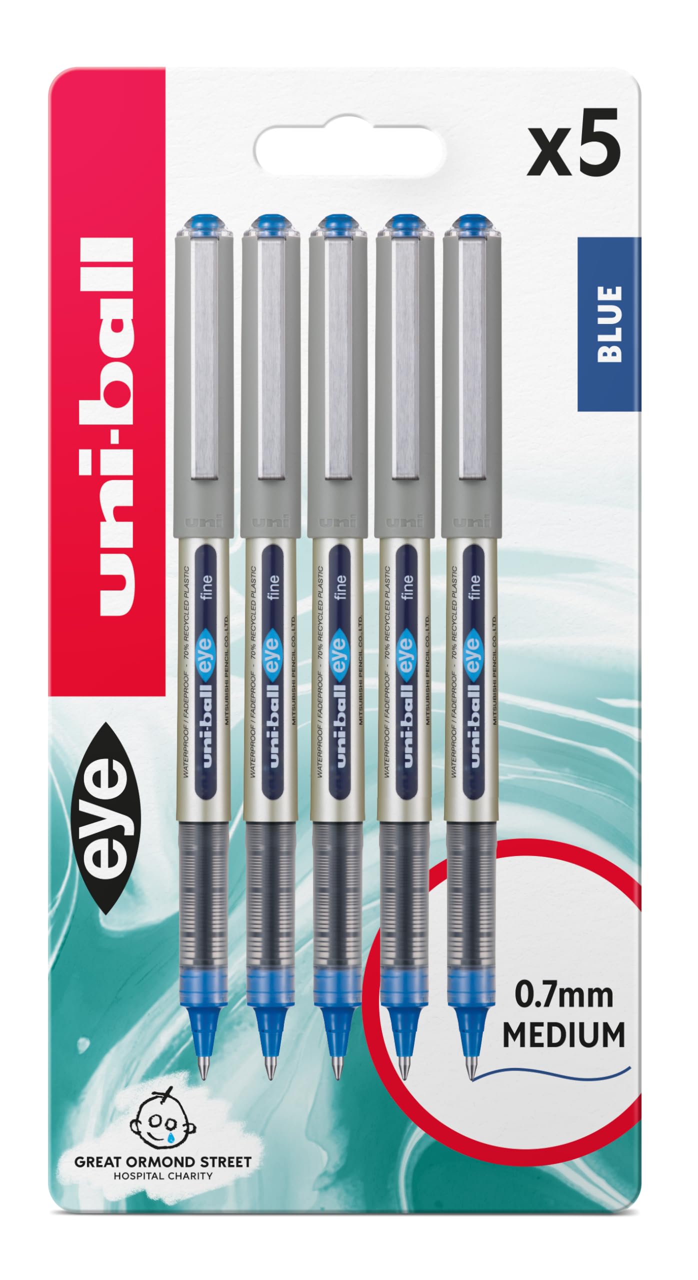 2 X Uni-ball Eye UB-157 Rollerball 5 Pen Blue 100% ORIGINAL ⭐⭐⭐⭐⭐