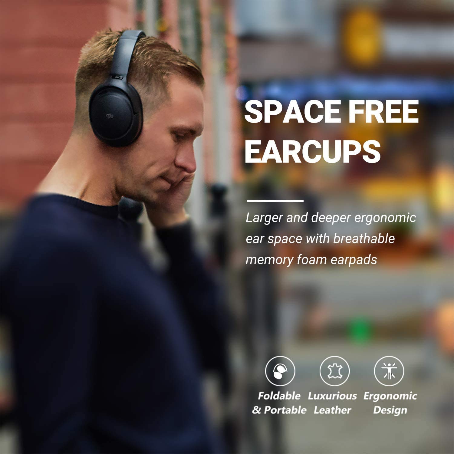 Mu6 Space 2 Active Noise Cancelling Headphones with 6 Mic Built-in