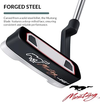 PGF Mustang Forged Blade & Mallet Plumbers Neck Putter [Black] [Length:33-34-35] Crafted with Precision