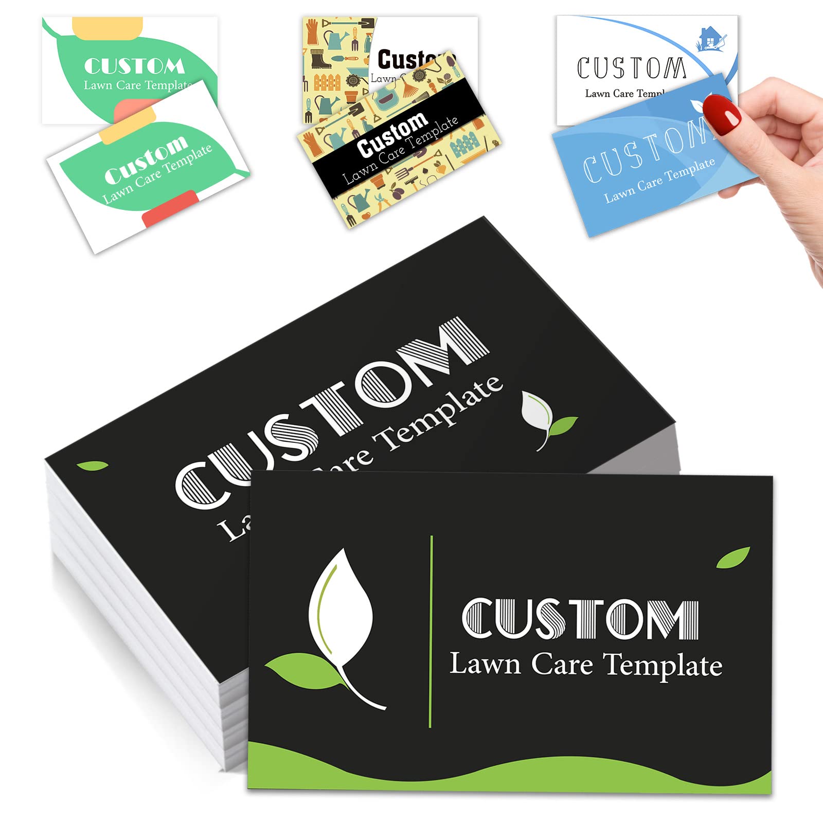 Custom Business Cards Customise Personalised Printable with Logo Picture for Small Business 3.5"x 2" Women Men Waterproof Front and Back 100 200 500 1000 Pcs Double Sided