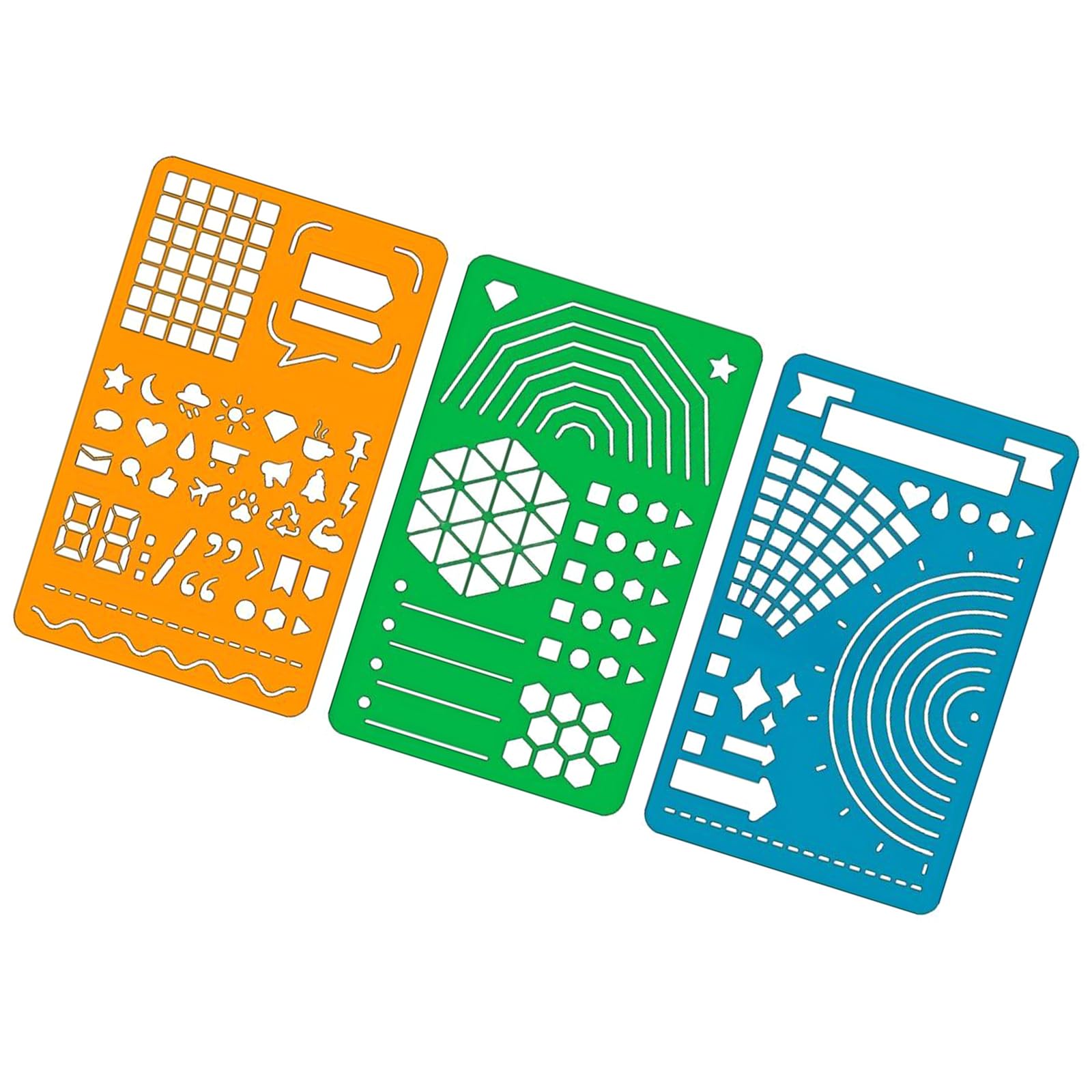 Obotsnoi Multicolor 3 Piece Ruler Template Set For Field Note Notebooks Perfect For Drawing And Measuring Architect Sketching Aid