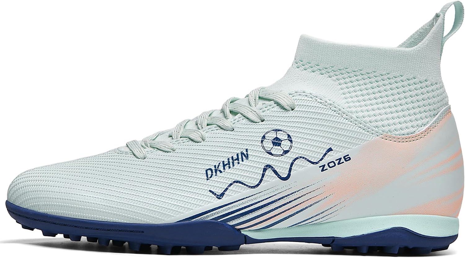 Soccer Cleats Mens Womens Unisex Soccer Cleats Lightweight Lacing System Multi-Surface Football Shoes with Ankle Training Football Cleats
