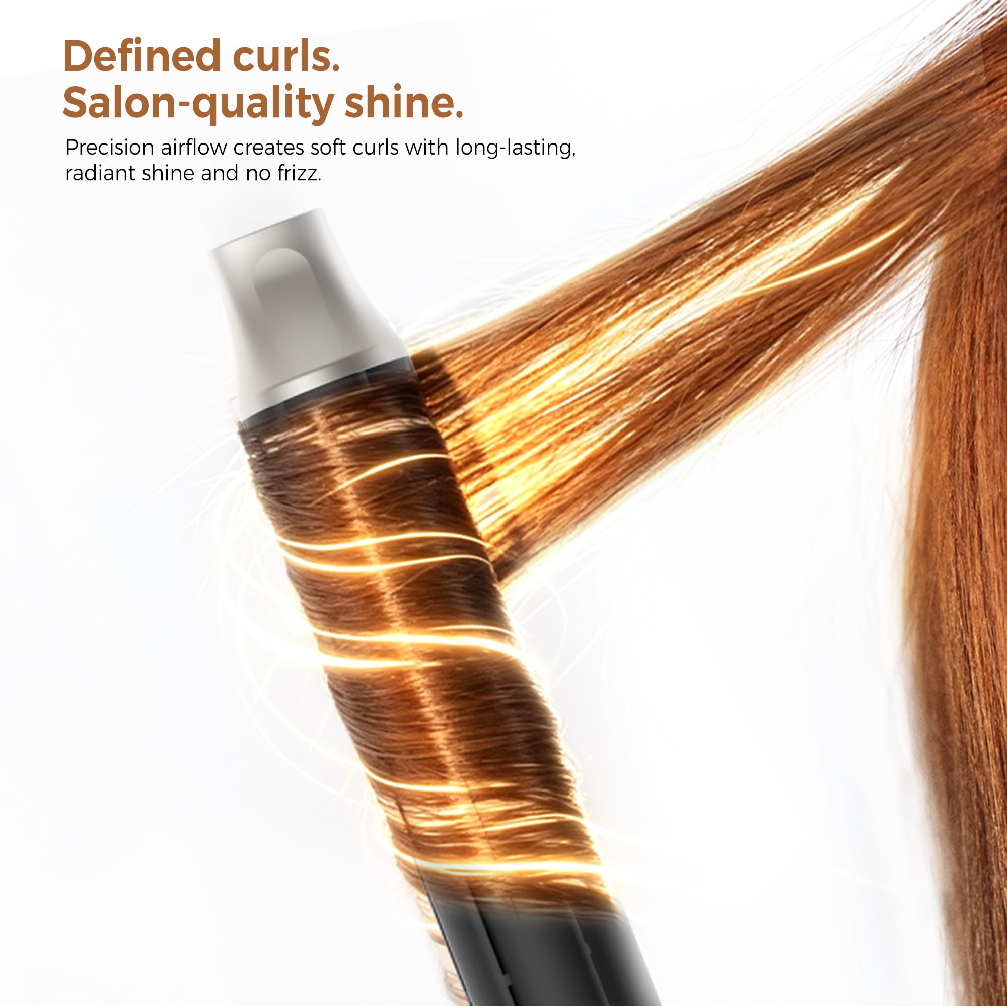 UKLISS 5 in 1 Hairstyler - Airstyler Pro Hair Styler Set 1000w Haarstyler | Rundföhnbürste zum Trocknen und Stylen mit Air Curler, Föhnbürste, Warmluftbürste, Haartrockner, Glättbürste - Silber Gold