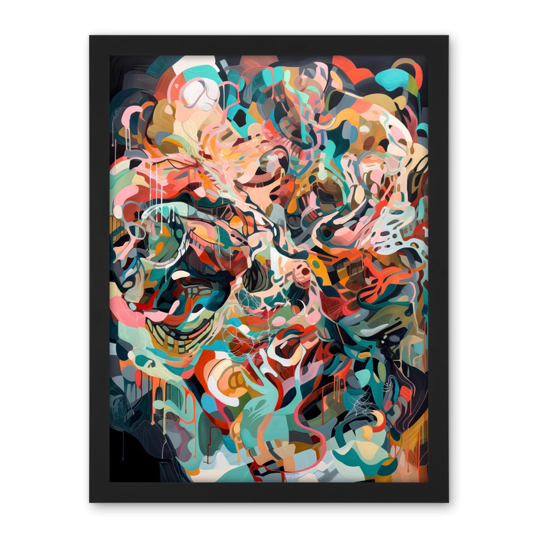 Artery8 Henri Matisse Inspired Abstract Organic Shapes Artwork Framed Wall Art Print 18X24 Inch
