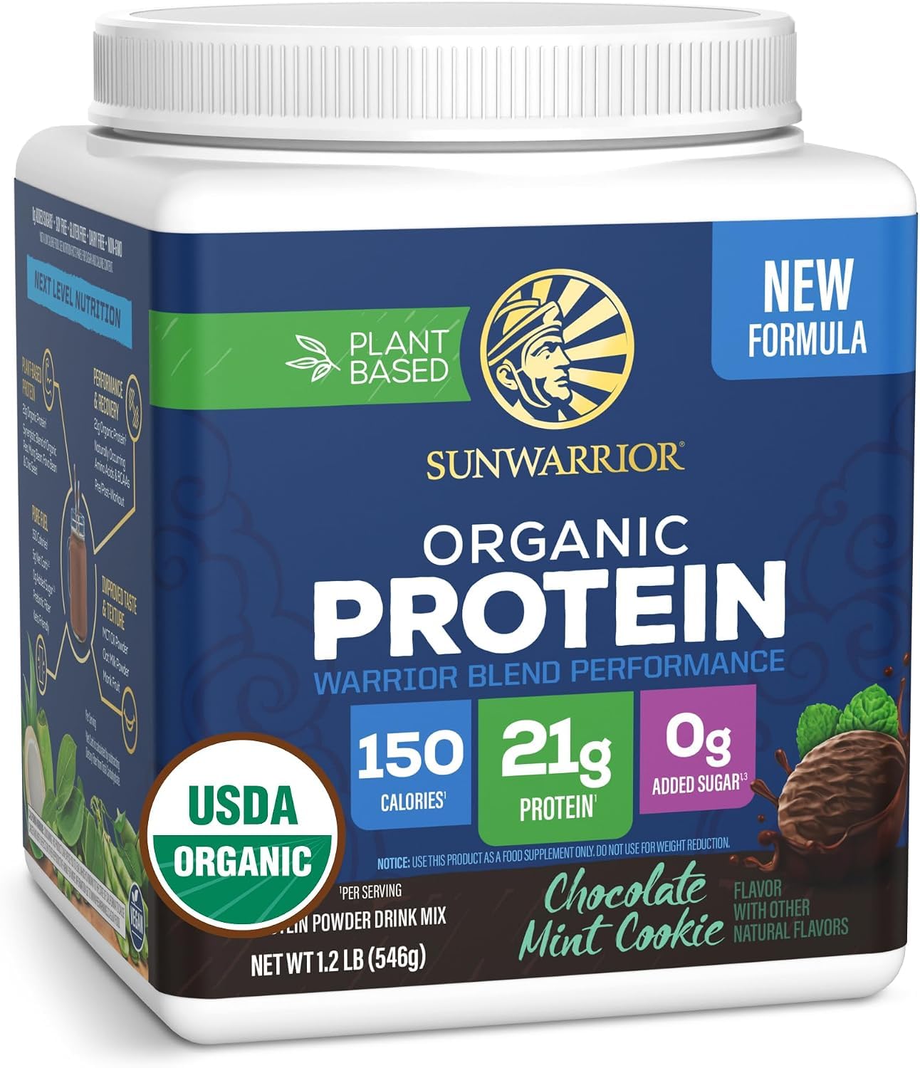 Sunwarrior Warrior Blend Performance Vegan Protein, Chocolate, 17.76 oz — Amazon image 18
