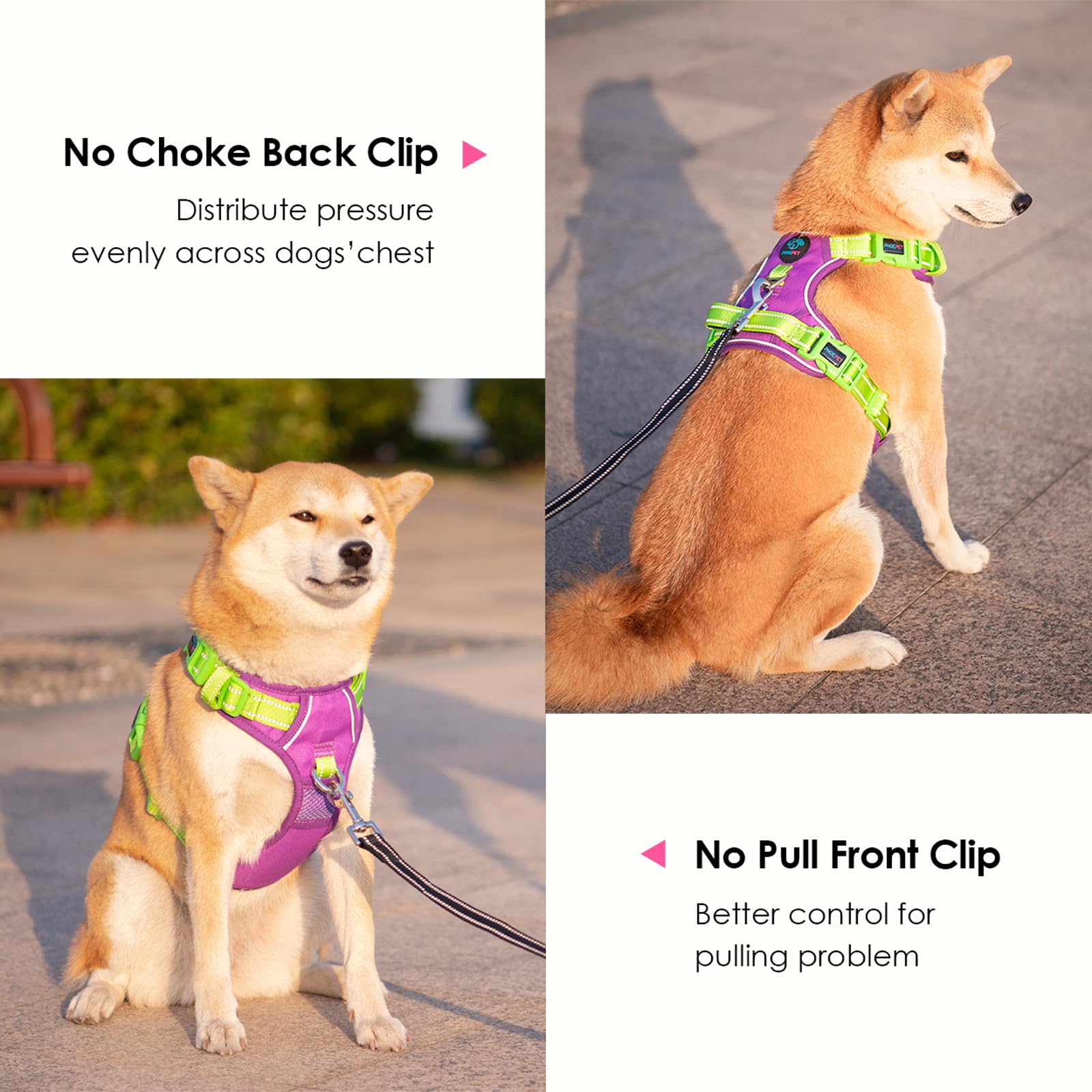 PHOEPET No Pull Dog Harness, Unique Colors Reflective Adjustable Dog Vest - Image 3