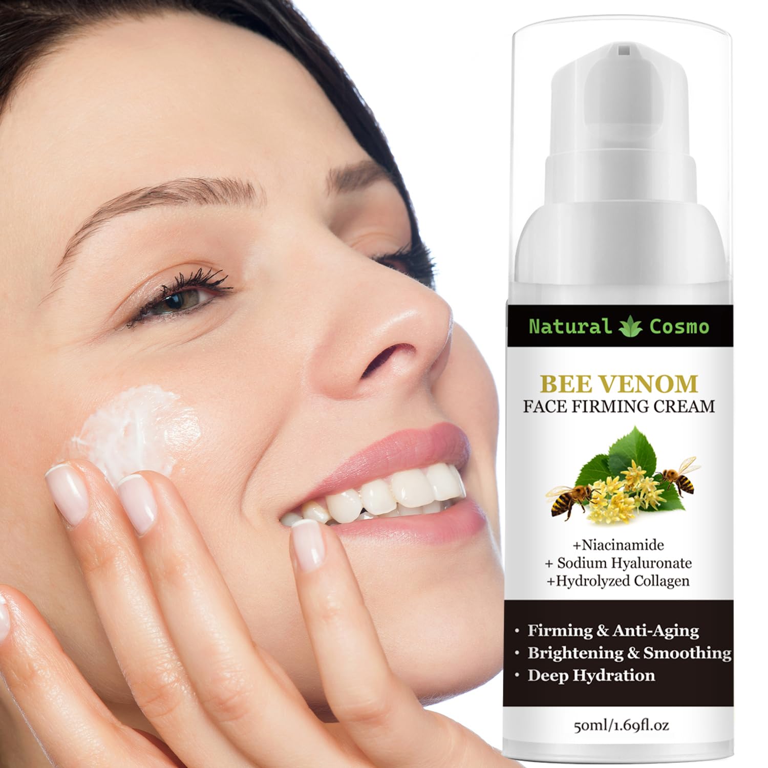 Bee Venom Firming Face Cream, Natural Cosmo Cream with Bee Venom, Niacinamide & Hyaluronic Acid - Image 2