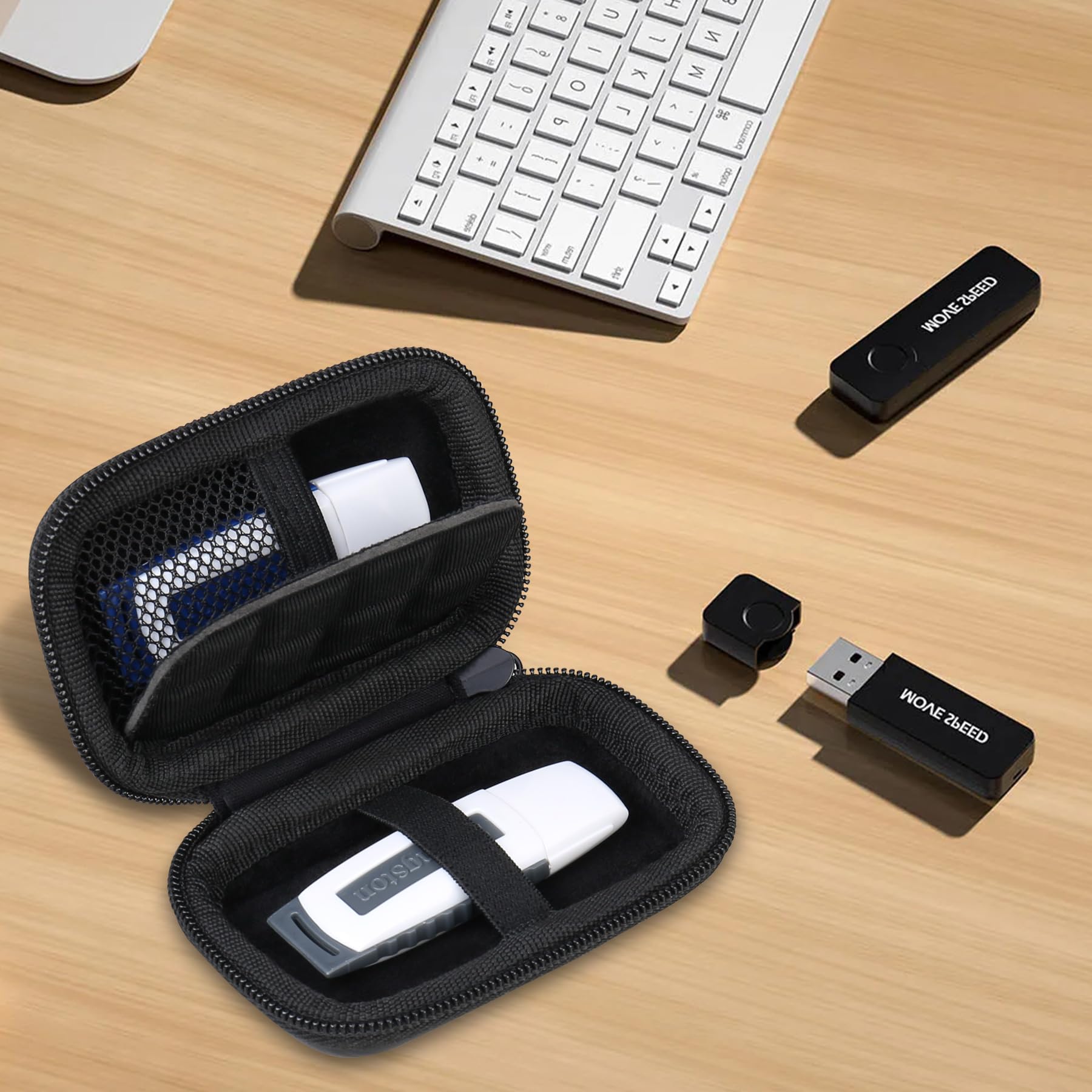 Lacdo Custodia per Unità Flash USB, Custodia USB, Custodia con Supporto USB, Chiavetta USB Caes per San Disk/Samsung USB Flash Drive Case, Jump Drive Borse per Electronic Accessories Organizer, Nero