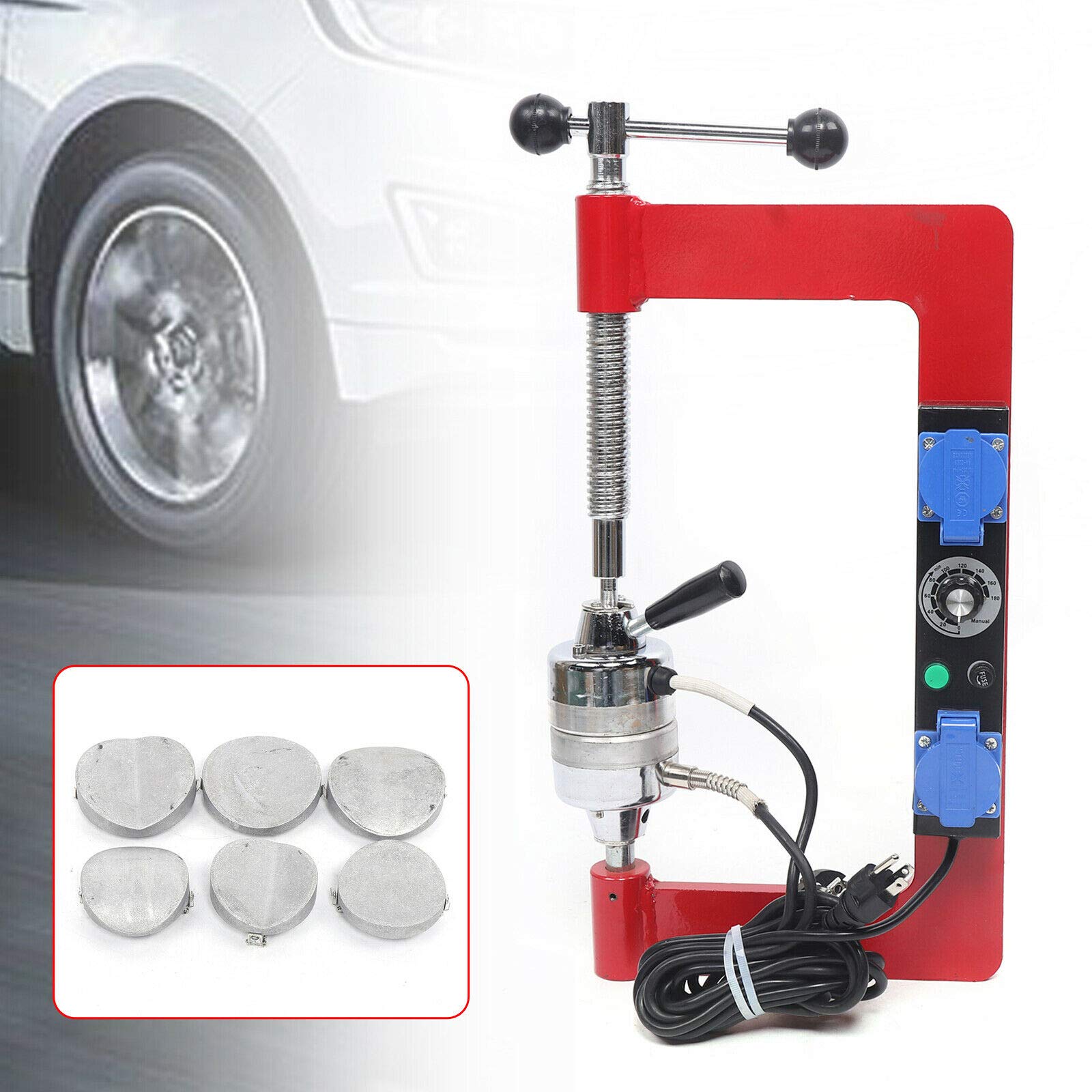 EurHomePlus Tire Patch Repair Tool Kit Spot Hot Vulcanizing Machine with 6 Mold Car Vulcanizer, Tire Patch Repair Tool Kit Tire Auto Repair Machine Tire Auto Repair Tyre Vulcanizing Machine Kit