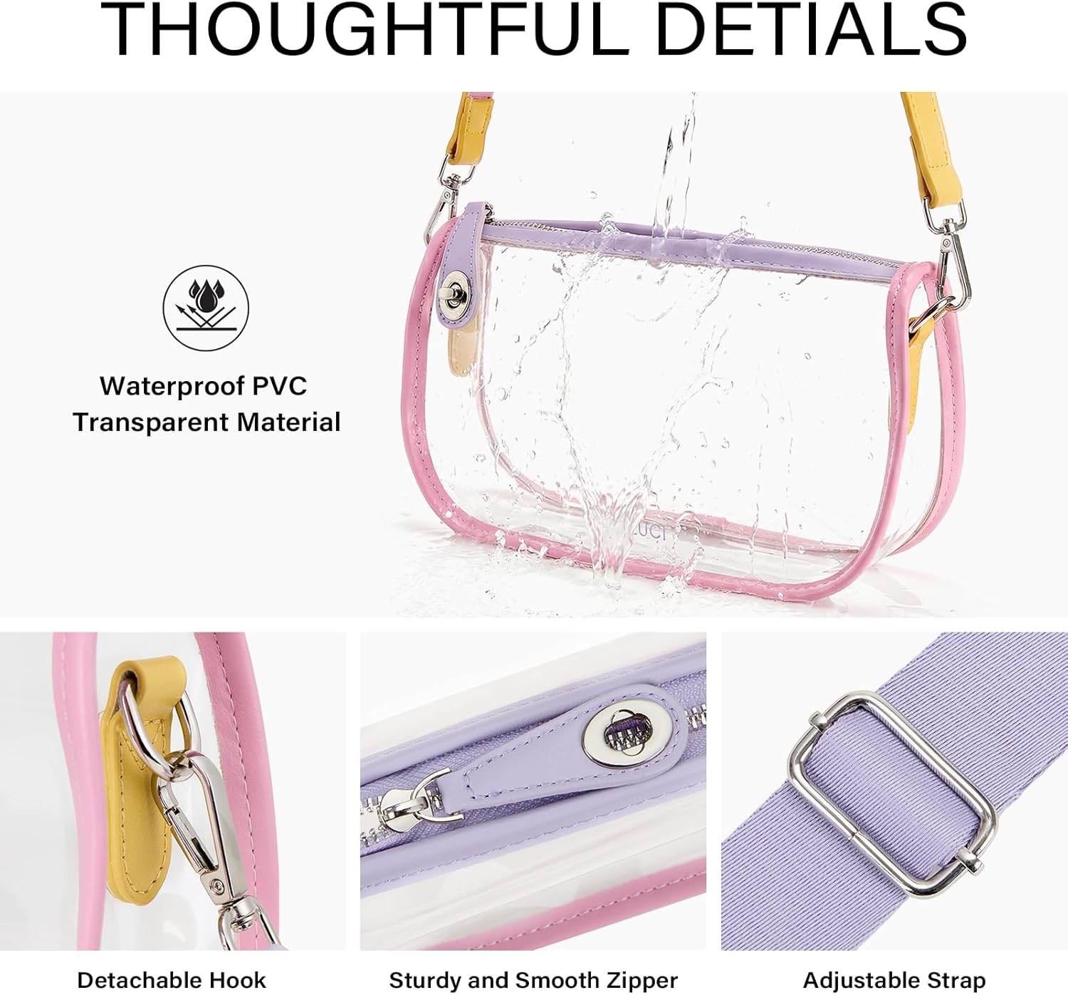 CLUCI Clear Bags for Women,Small Clear Purse,Clear Crossbody Bag,Clear Shoulder Bag for Concerts Sports Events Festivals - Image 6