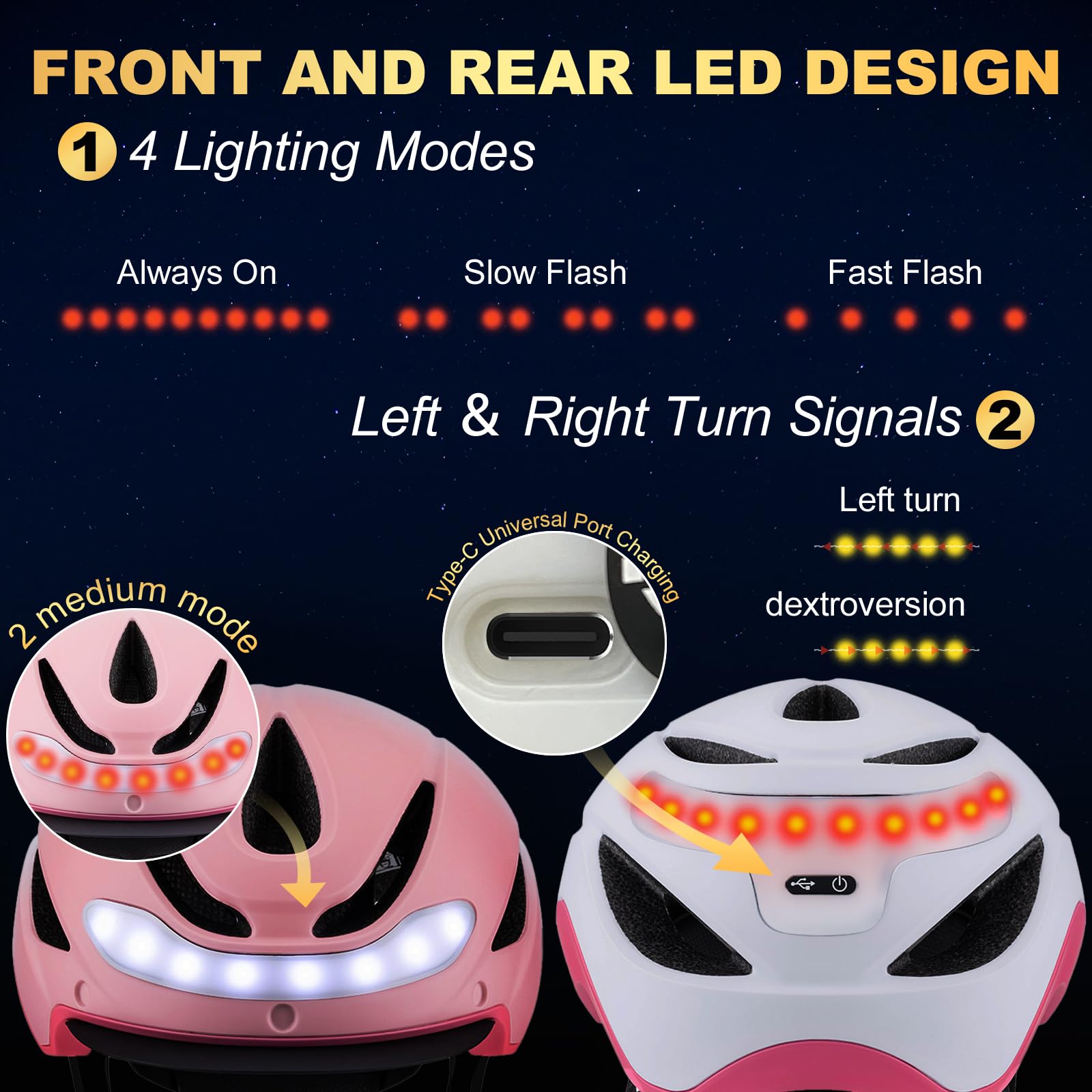 Favoto Casque de Vélo avec Lumière Arrière pour Homme Femme Adulte Circonférence Réglable Visière Amovible
