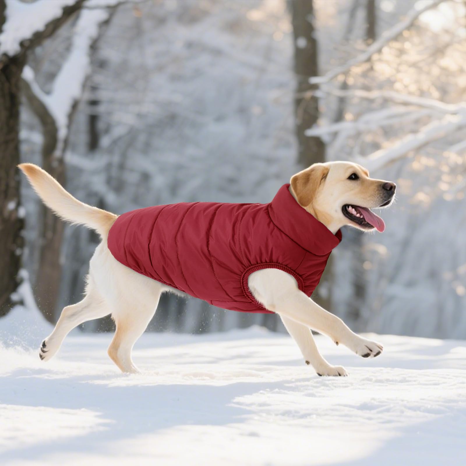 ASENKU Manteau Hiver pour Chien XS, Matelassé Doublure Polaire Arctique, Veste Chien Hiver Imperméable,Boutons-Pression & Ouverture Harnais, pour Caniche, Chihuahua, Promenade Ville, Neige et Pluie