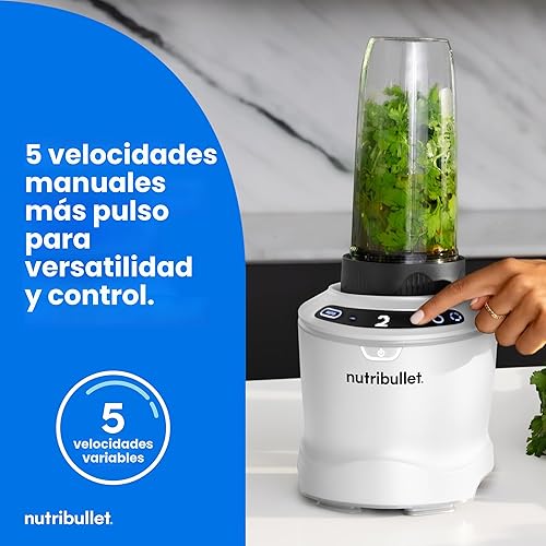 Miniatura 5 de nutribullet SmartSense - Combo de licuadora, 1400 W, jarra de 64 onzas, tazas de 32 onzas y 24 onzas, 5 velocidades, batidos, hielo y frutas