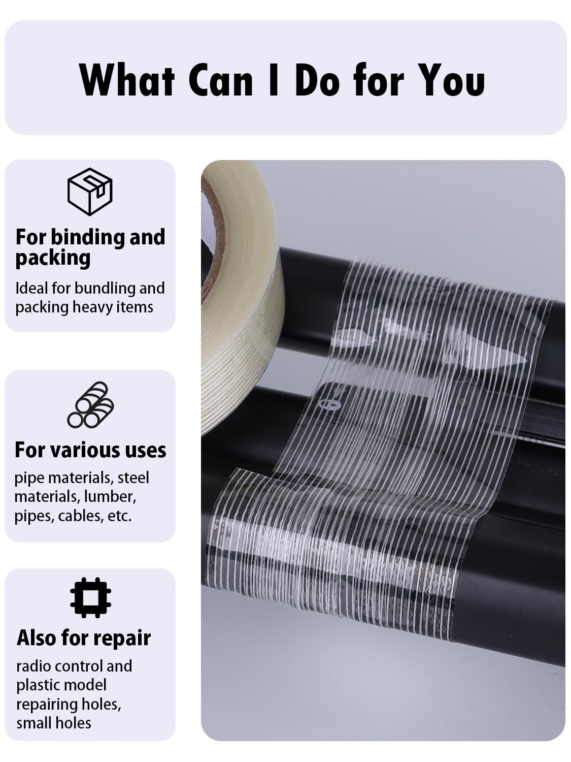 Monofilamentband, 1,27 cm, starkes, verstärktes Filamentband, transparent, glasfaserverstärkte Verpackung (14 Rollen, 378 Yards insgesamt)