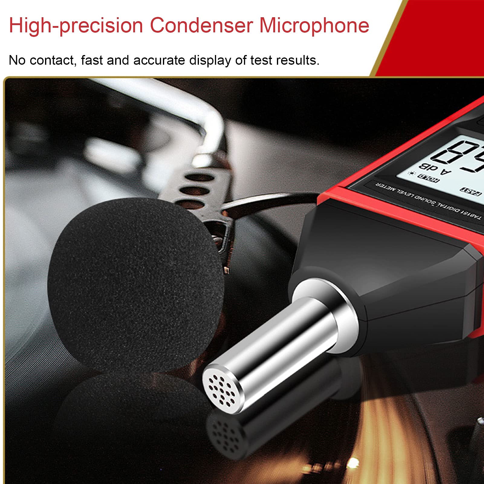 Mini medidor de nivel de sonido digital, comprobador de ruido digital con lector de ruido, rango de 30 a 130 dB, for control de calidad del sonido.,Decibelímetro