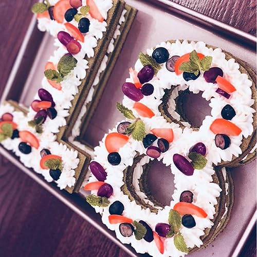 Miniatura 5 de Moldes de plantillas de números de 0 a 8 pulgadas, para hacer pasteles con números arábigos, rellenos decorativos, herramientas para hornear en