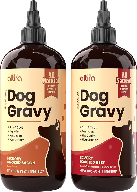 Complemento Líquido para Ração de Cães com Caldo de Ossos, Bacon e Carne AltiraDogGravy — Pacote com 2 de 454 g