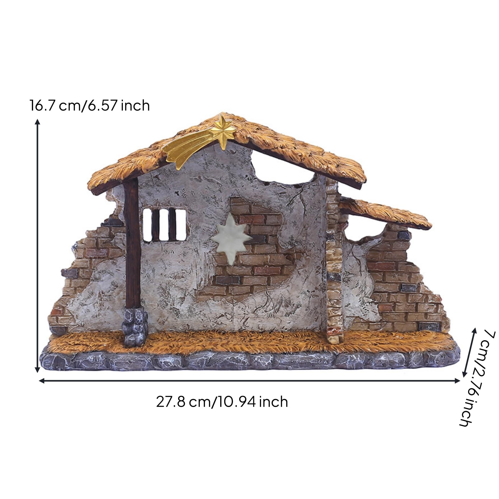 Étable Crèche Noël Rustique Crèche Noël En Résine Style Ferme pour Cheminée
