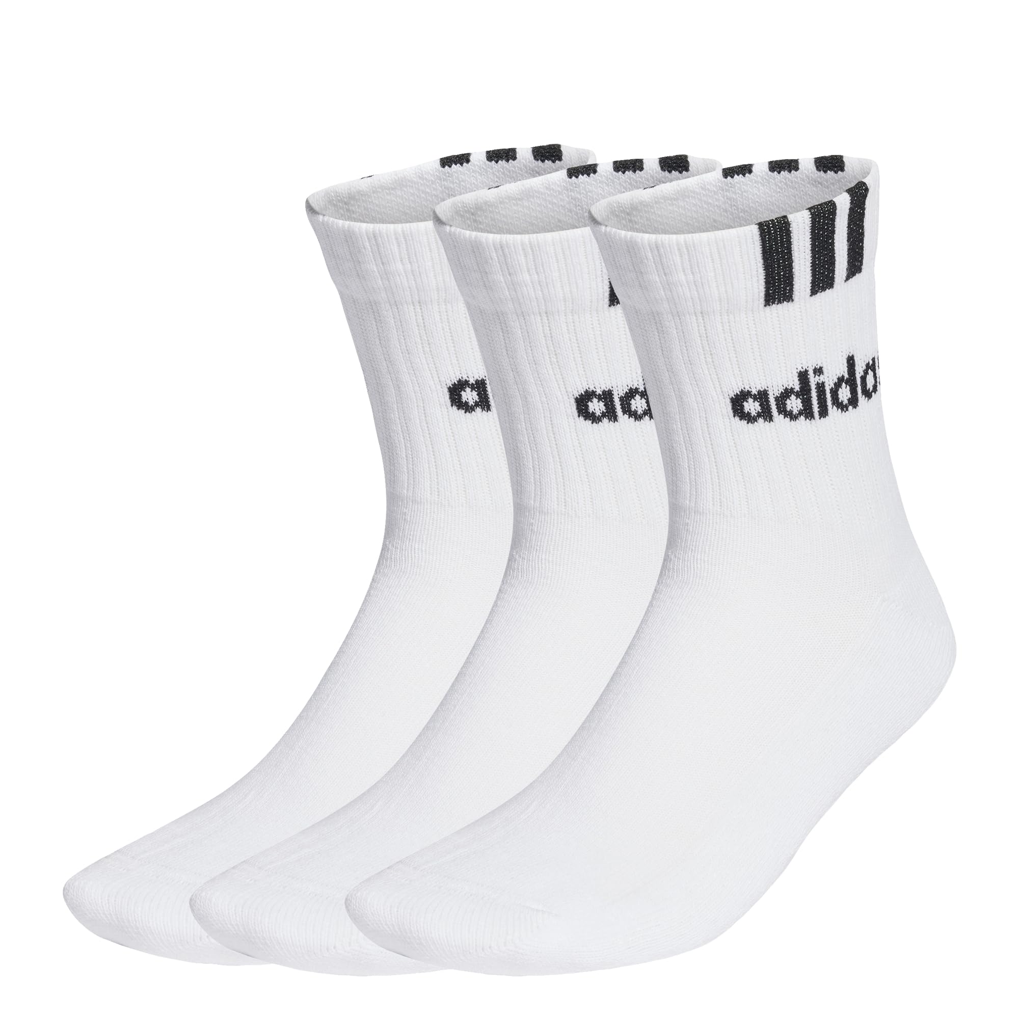 adidas Unisex adulto 3-Stripes Linear Half-Crew Cushioned Socks 3 Pairs